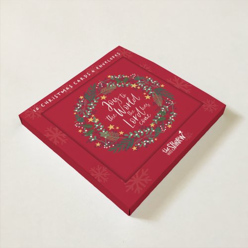 Joy to the World Red Christian Christmas Cards Pack of 10