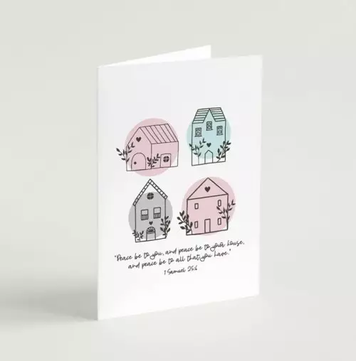 'Peace Be To Your House' (Scandi Home) A6 Greeting Card