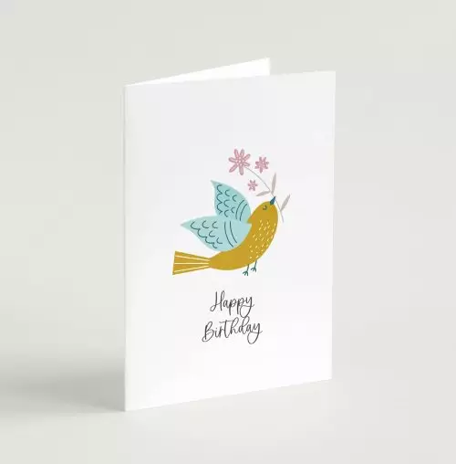 'Happy Birthday' (Birds of Joy) A6 Greeting Card with bible verse inside