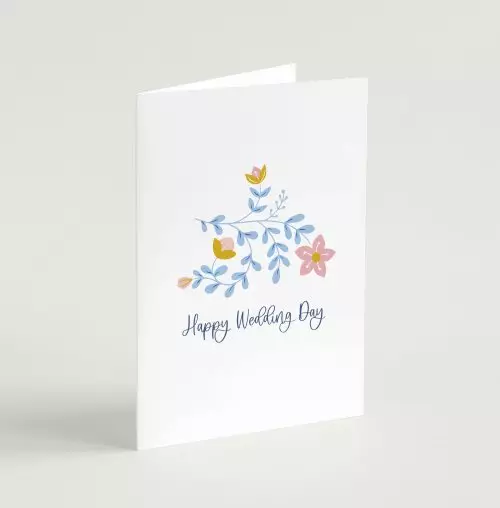 'Happy Wedding Day' (Blooms)  A6 Greeting Card