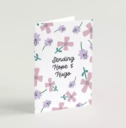 'Sending Hope and Hugs' (Petals) with bible verse A6 Greeting Card