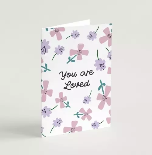 'You are loved' (Petals) with bible verse A6 Greeting Card