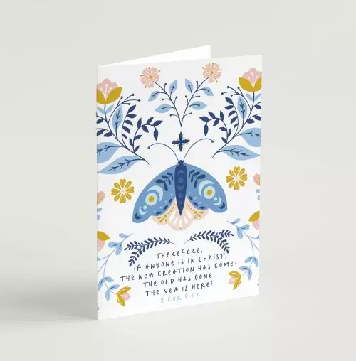 'New Creation' (Moth) A6 Greeting Card
