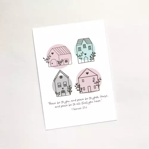 'Peace Be To Your House' (Scandi Home) - Mini Card