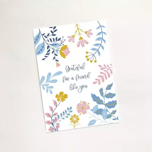 'Grateful for a Friend' (Blooms) Mini Card