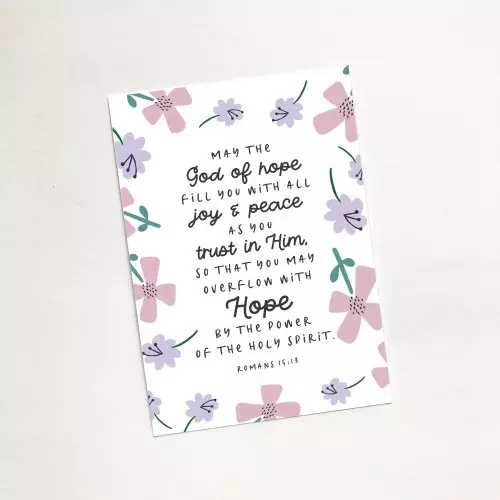 'May the God Of Hope' (Petals) Mini Card