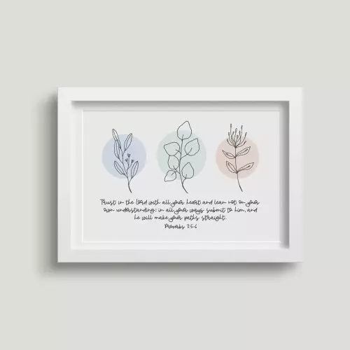 'Trust in the Lord' (Flora) 7x5 White Framed Print