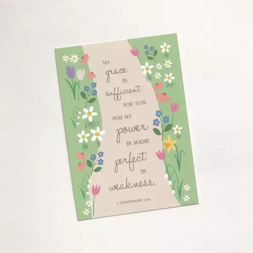 My Grace is Sufficient (Garden) - Christian Sharing Card