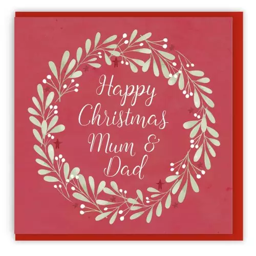 Happy Christmas Mum and Dad Single Christmas Card