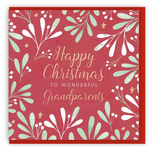Happy Christmas to Wonderful Grandparents Single Christmas Card