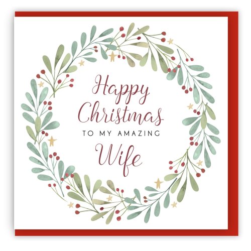 Happy Christmas to My Amazing Wife Single Christmas Card