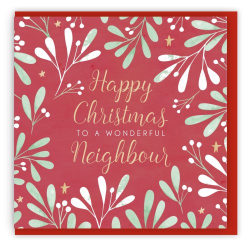 Happy Christmas to a Wonderful Neighbour Single Christmas Card
