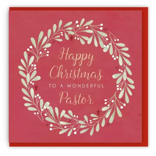 Happy Christmas to a Wonderful Pastor Single Christmas Card