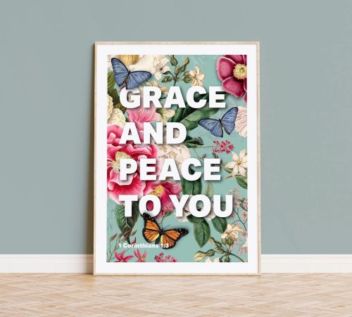 Grace And Peace - 1 Corinthians 1:3 - A4 Print