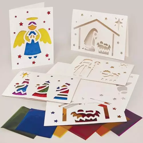 Nativity Stained Glass Card Kits - Pack of 6