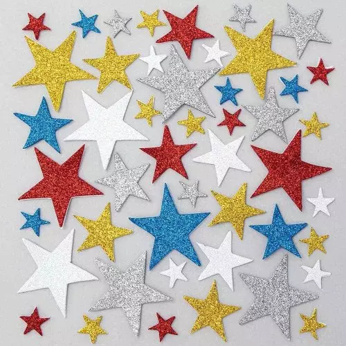 Glitter Star Foam Stickers Value Pack - Pack of 210