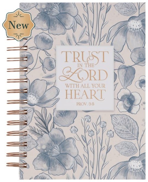 Journal Spiral Blue Floral Trust In the Lord Prov. 3:5