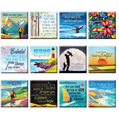 Variety pack of 12 Inspirational Fridge Magnets