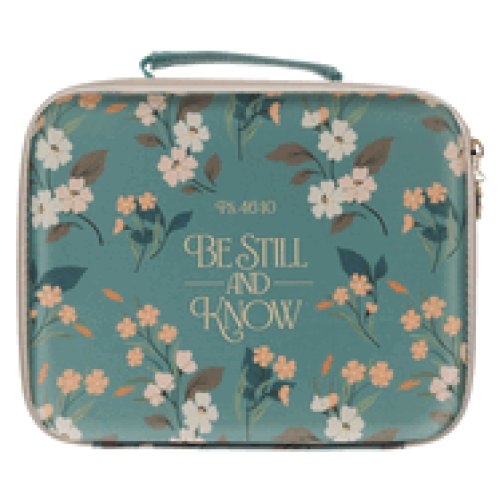 Bible Organizer Hardcover Green Floral Be Still Ps. 46:10