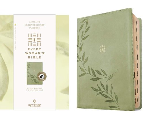 NLT Every Woman's Bible, Filament Enabled (LeatherLike, Olive Branch Green, Indexed, Red Letter)