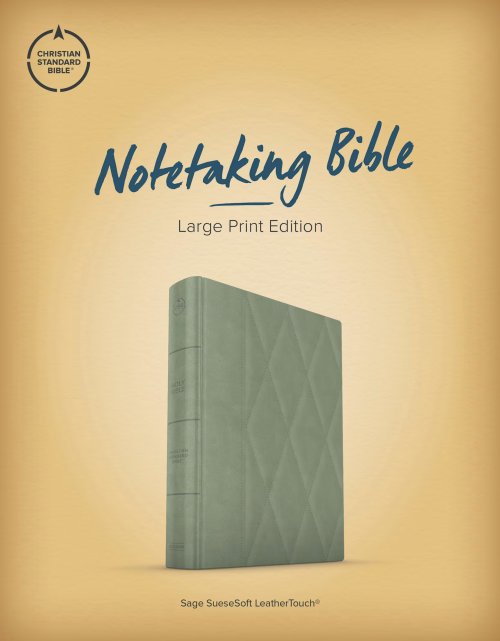 CSB Notetaking Bible, Large Print Edition, Sage Suedesoft