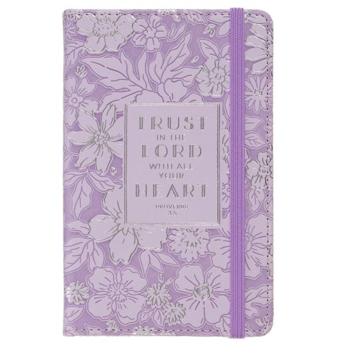 Small Notebook with Elastic Closure Faux Hardcover Purple Trust In The Lord Prov. 3:5