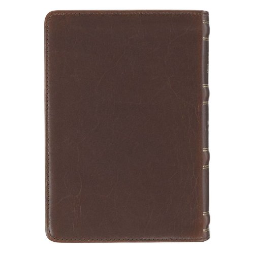 KJV Bible Compact Large Print Leather Tan Cross Black