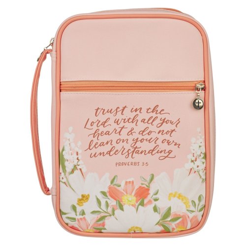 Bible Cover Fashion Pink Floral Printed Trust in The Lord With All Your Heart Prov. 3:5