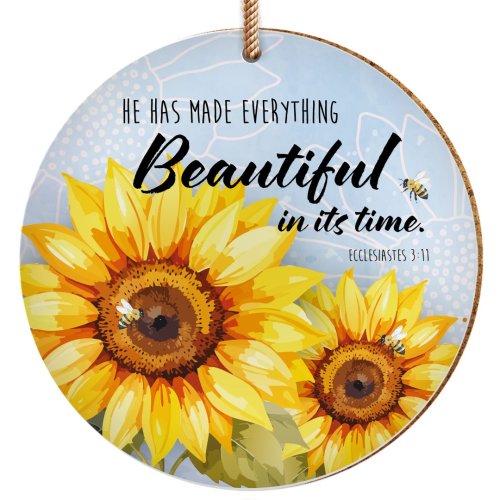 Sunflowers ceramic hanging decoration - Ecclesiastes 3:11