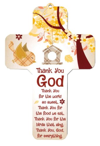 Children's Wooden Cross - Thank You God (12490)