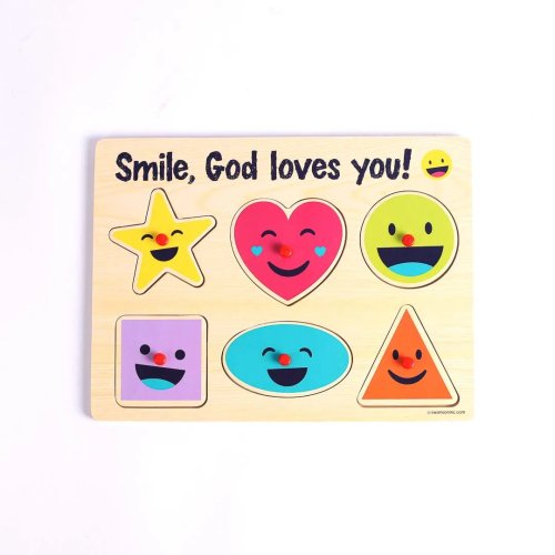 Smile God Loves You Wood Peg Puzzle