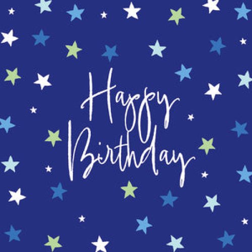 Birthday Card - Blue Stars