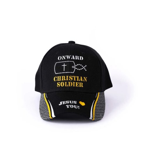 Onward Christian Soldier Dog Tag Black Cap