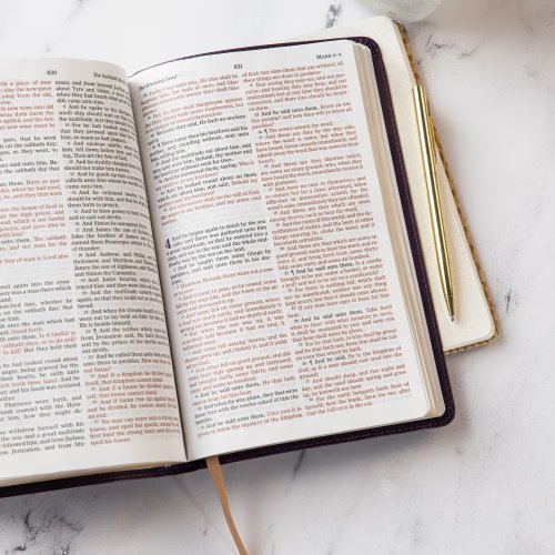 KJV Thinline Bible, Purple LeatherTouch