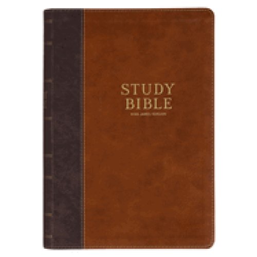KJV Study Bible LP Faux Leather, Two-tone Brown