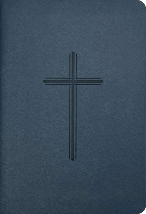 NLT Premium Value Compact Bible, Filament Enabled (LeatherLike, Navy Cross)