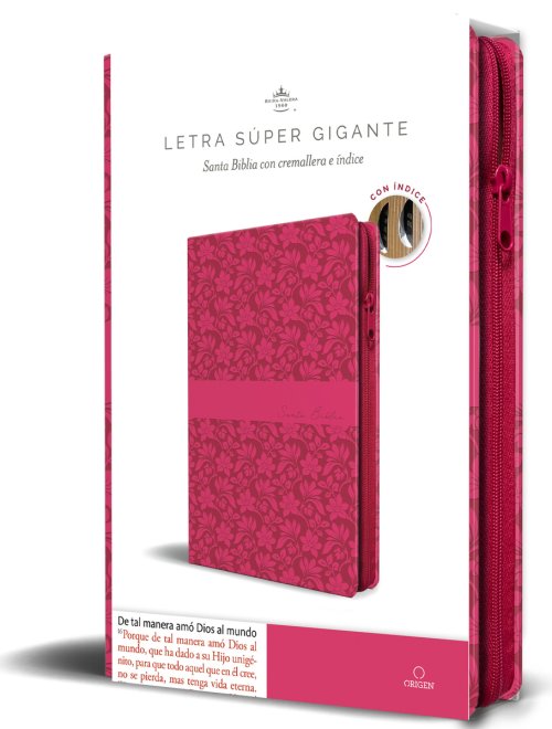 Biblia RVR 1960 Letra Super Gigante, Simil Piel Fucsia Rosad