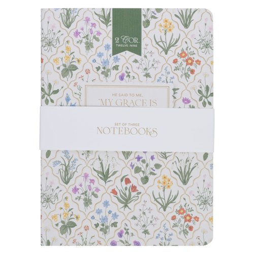 Notebook Set 3pc My Grace Is Sufficient For You 2 Cor. 12:9