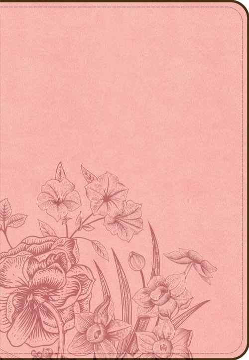 CSB Large Print Compact Reference Bible, Pink Floral
