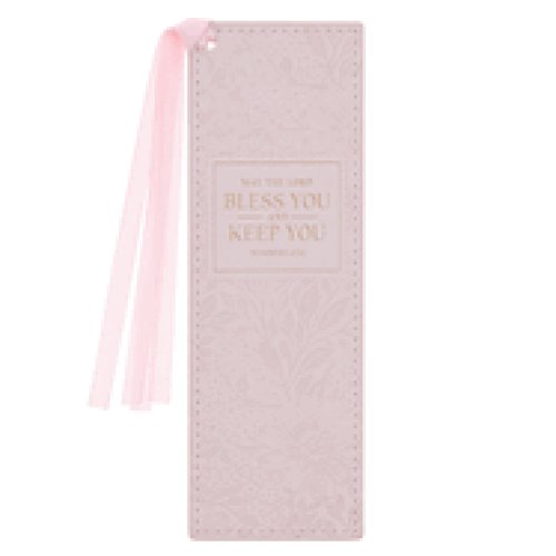 Bookmark Faux Leather Pink Bless You and Keep You Num. 6:24