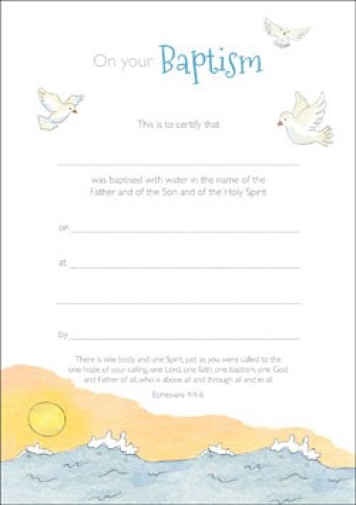 Certificate on Your Baptism Pack of 10