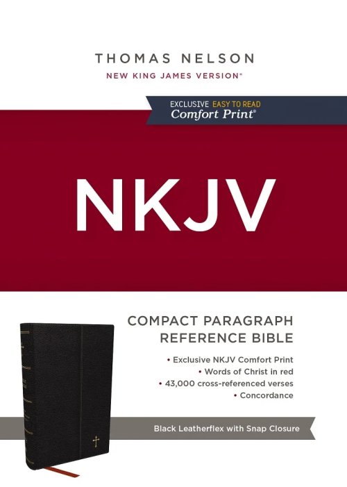 NKJV Compact Paragraph-Style Bible w/ 43,000 Cross References, Red Letter, Comfort Print