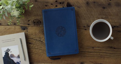 ESV Giant Print Thinline Bible, Red Letter (TruTone, Deep Teal, Emblem Design)