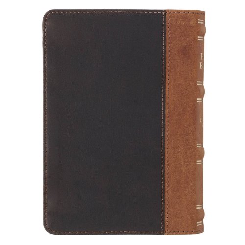 KJV Bible Compact Leather Cross Two-tone Black