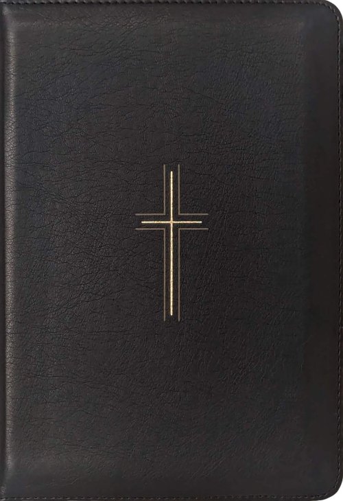NLT Large Print Thinline Reference Zipper Bible, Filament Enabled (LeatherLike, Black Cross, Indexed, Red Letter)