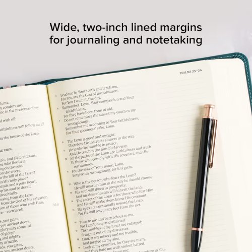 NASB Notetaking Bible, Large Print Edition, Teal Floral