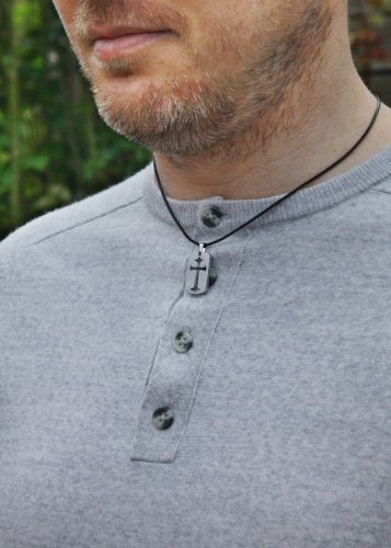 Urban Cut Out Cross Pendant on Leather Cord