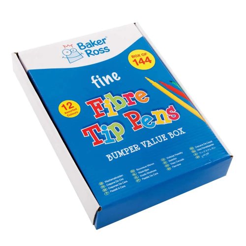 Fine Tip Fibre Pens Bumper Value Box (Box of 144)