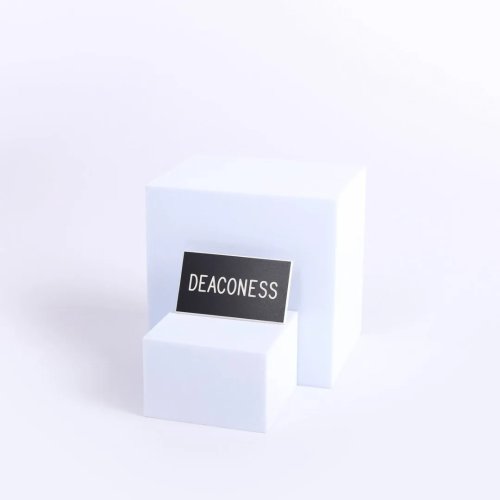 Badge Engraved Deaconess Black Clip
