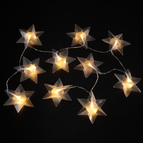 10 Frosted Origami Star Garland